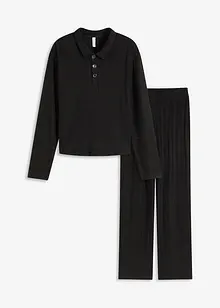 Weit geschnittener Loungewear Hausanzug aus weicher Rippe, bonprix