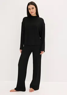 Weit geschnittener Loungewear Hausanzug aus weicher Rippe, bonprix