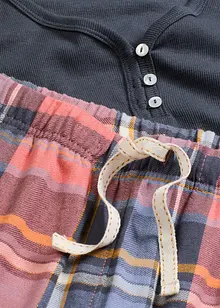 Pyjama avec T-shirt côtelé et pantalon en flanelle à fil brillant, bonprix