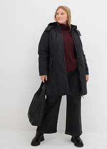 Manteau court et matelassé avec surpiqûres diamant et zips sur les côtés, bonprix