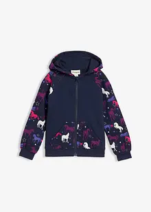 Kapuzen-Sweatjacke aus reiner Baumwolle, bonprix