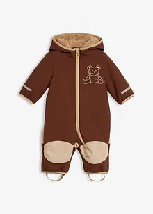 Combinaison bébé en softshell avec doublure sherpa et capuche, bonprix