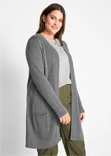 Gilet long en maille, manches longues, bonprix