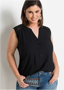 Blouse sans manches avec détail au crochet, bonprix