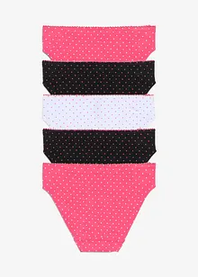 Lot de 5 slips coton avec nœud en satin, bonprix