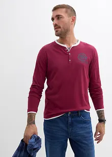 Henleyshirt, Langarm (2er Pack), bonprix