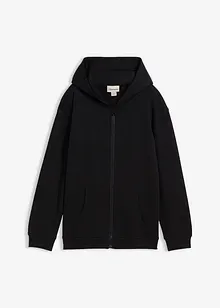 Sweat zippé à capuche en coton doux et extensible, bonprix