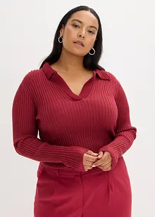 Feinstrickpullover mit schmückendem Kragen, bonprix