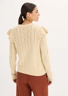 Ajour-Strickjacke aus Baumwolle, bonprix