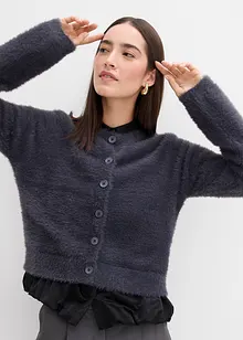 Gilet en maille poilue de viscose mélangée, bonprix