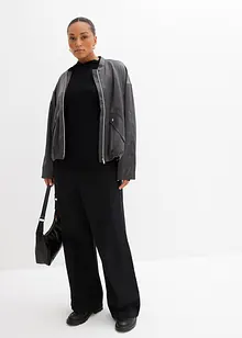 T-shirt côtelé en viscose mélangée, bonprix