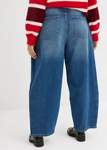 Jean barrel taille haute, cropped, bonprix