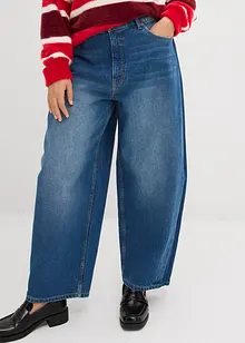 Jean barrel taille haute, cropped, bonprix