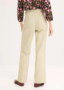 Pantalon en twill taille haute avec poches plaquées, bonprix