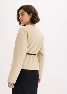 Oversized Blazer mit Gürtel in Wolloptik, ungefüttert, bonprix