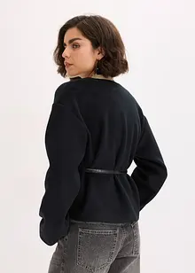 Oversized Blazer mit Gürtel in Wolloptik, ungefüttert, bonprix