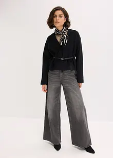 Oversized Blazer mit Gürtel in Wolloptik, ungefüttert, bonprix