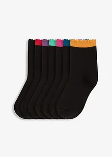 Lot de 7 paires de chaussettes mi-hautes, coton majoritaire, bonprix