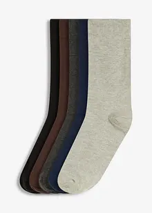 Lot de 5 paires de chaussettes à bord non comprimant, coton majoritaire, bonprix