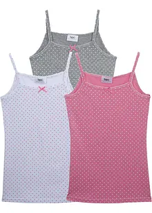 Lot de 3 débardeurs avec nœud en satin, bonprix