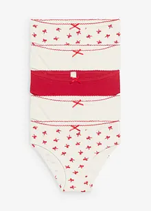 Lot de 5 slips en doux coton côtelé avec nœud en satin, bonprix
