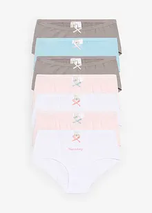 Lot de 7 culottes en coton doux avec nœud en satin, bonprix