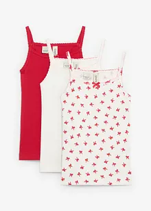 Lot de 3 tops en maille côtelée douce avec nœud en satin, bonprix