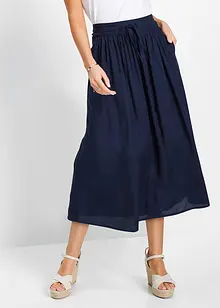 Jupe longue en viscose avec taille élastique et lien à nouer, bonprix