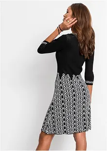 Robe évasée en maille à motif jacquard, bonprix