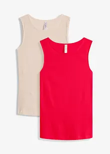 Ripp-Top aus reiner Bio-Baumwolle  (2er Pack), bonprix