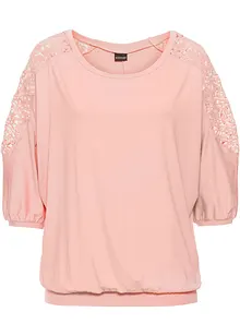 T-shirt oversize en viscose et dentelle, bonprix