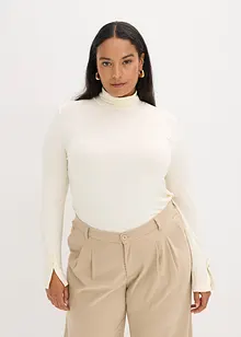 T-shirt col roulé avec boutons décoratifs, bonprix