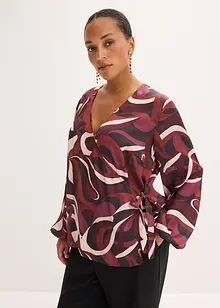 Wickelbluse aus fließendem Satin, bonprix