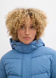 Langer Stepp-Mantel mit Kapuze, bonprix