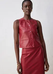 Gilet sans manches en cuir d’agneau nappa, bonprix