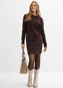 Strickrock aus Zopfstrick, bonprix