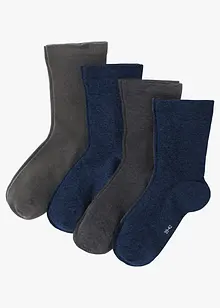Lot de 4 paires de chaussettes sans pression avec coton, bonprix