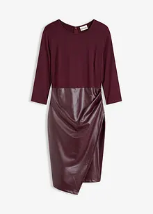 Lederimitat-Kleid mit Jersey-Oberteil, bonprix