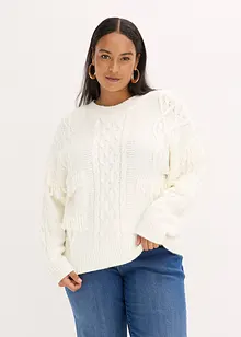 Oversize-Pullover mit Fransen, bonprix