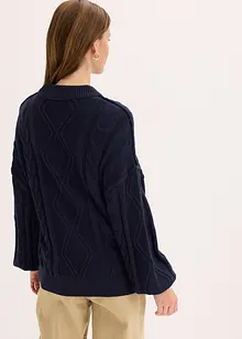 Pull oversize à motif torsadé, bonprix