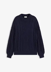 Pull oversize à motif torsadé, bonprix