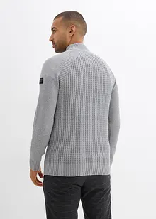 Stehkragen-Pullover mit recycelter Baumwolle, bonprix