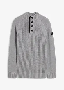 Stehkragen-Pullover mit recycelter Baumwolle, bonprix