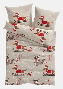 Parure de lit avec teckel de Noël, bonprix