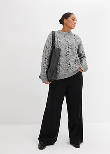 Grobstrick-Pullover mit Zopfmuster, bonprix