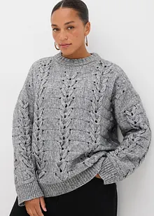 Grobstrick-Pullover mit Zopfmuster, bonprix