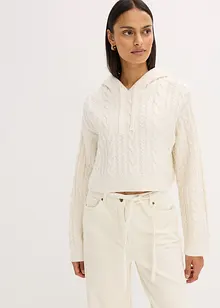 Grobstrick-Pullover mit Kapuze, bonprix