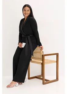 Overall aus strukturiertem Crepe mit Satin-Einsatz, bonprix