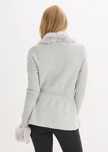Strickjacke mit Fellimitat, bonprix