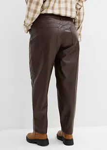 Pantalon barrel enduit, taille mi-haute, bonprix